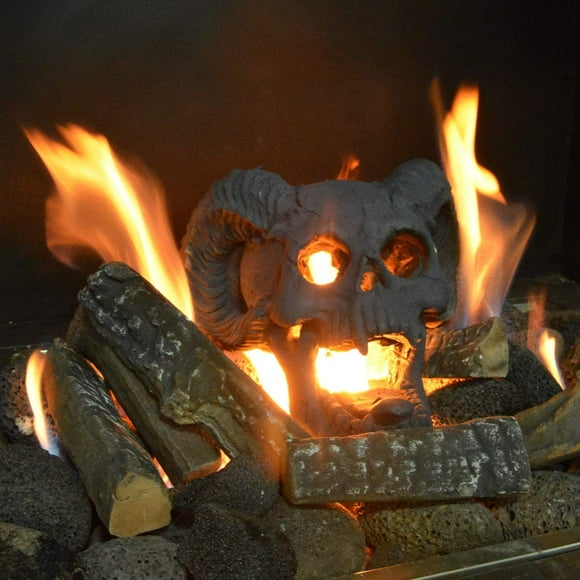 Demon Fireproof Fire Pit Fireplace Skull Gas Log