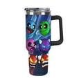 thumbnail image 1 of Demon Geometry Dash Car Cup Tumbler with Handle & Straw 40Oz Cupholder Water Bottle Insulated Stainless Steel Cup, 1 of 8