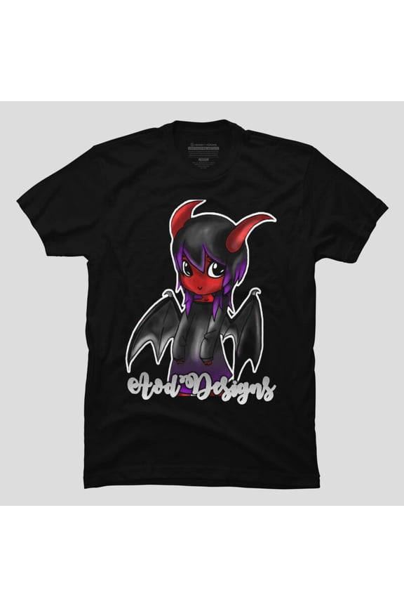 Demon Girl Gothic Dark Fantasy Anime Inspired Creepy Graphic Unisex T-Shirt, Up to Size 5XL
