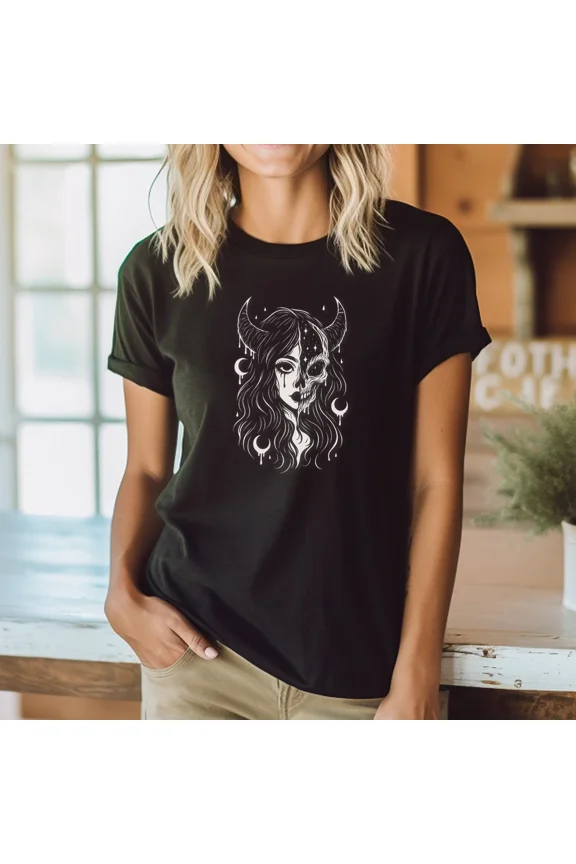 Demon Girl Horror Anime Manga Japanese Traditional Style Top Unisex T-Shirt, up to size 5XL