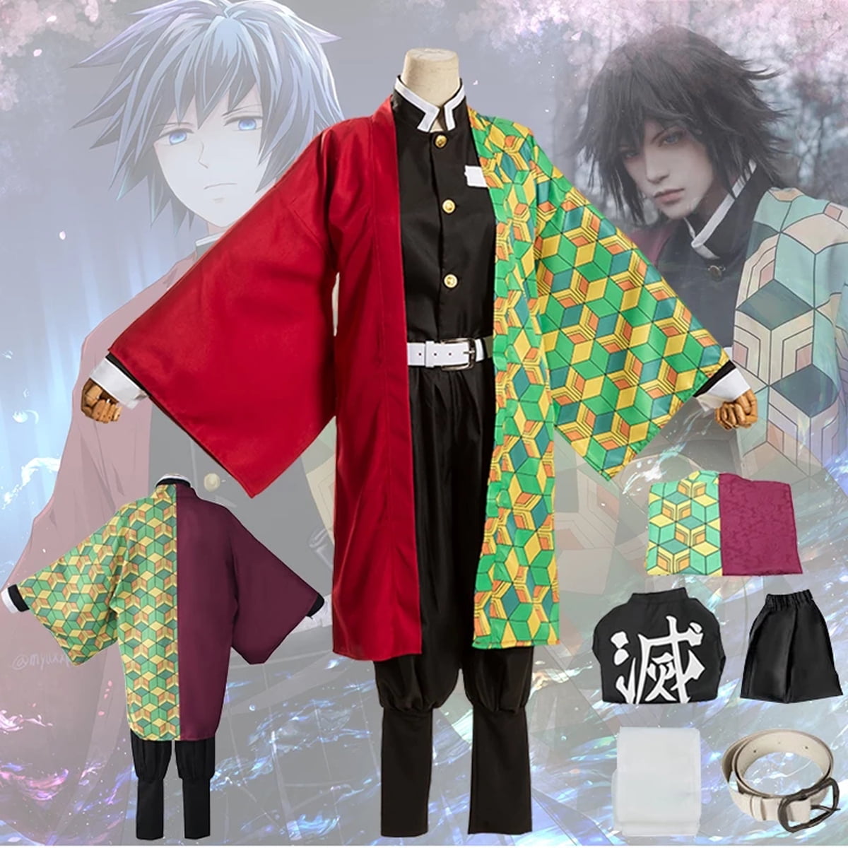 Mukola Demon Slayer Kanroji Mitsuri Anime reality show Cosplay costume  Japanese anime fashion 3D printed unisex kimono Halloween costume 