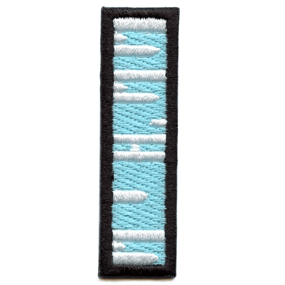 Demon Katana Patch Slayer Light Blue White Stripes Embroidered Iron On