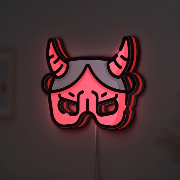 Demon LED Lightbox - Halloween Scary Spooky Devil Decor, Custom Led Sign for Home Office Shop Decor (Width 8 inch, 20cm)