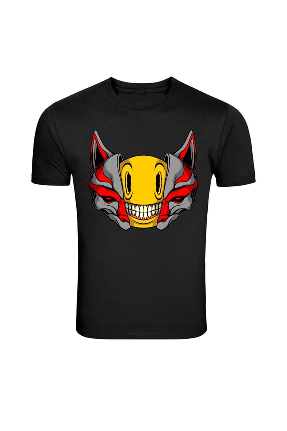 Demon Mask Oni Style Japanese Horror Graphic T-Shirt