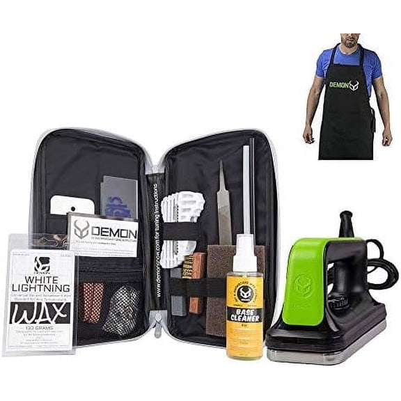 Demon Mechanic Ski and Snowboard Tuning Wax Kit with Universal Wax, Base Cleaner, Demon Slide Waxing Iron and Waxing Apron$$Sport & Recreation Other