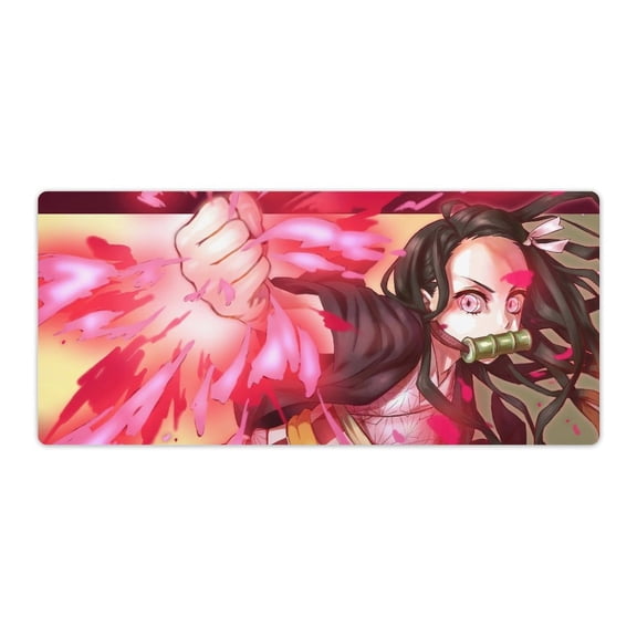 Demon Mouse Pad Slayer Anime Large Mouse Mat 900x400x3mm Non-slip Rubber Bottom Gaming Keyboard Mat, 3D Printed Full Desk Mouse Keyboard Pad