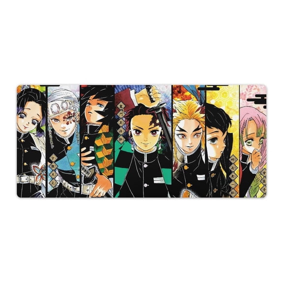 Demon Mouse Pad Slayer Anime Large Mouse Mat 900x400x3mm Non-slip Rubber Bottom Gaming Keyboard Mat, 3D Printed Full Desk Mouse Keyboard Pad