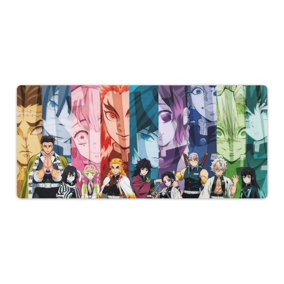 Demon Mouse Pad Slayer Anime Large Mouse Mat 900x400x3mm Non-slip Rubber Bottom Gaming Keyboard Mat, 3D Printed Full Desk Mouse Keyboard Pad