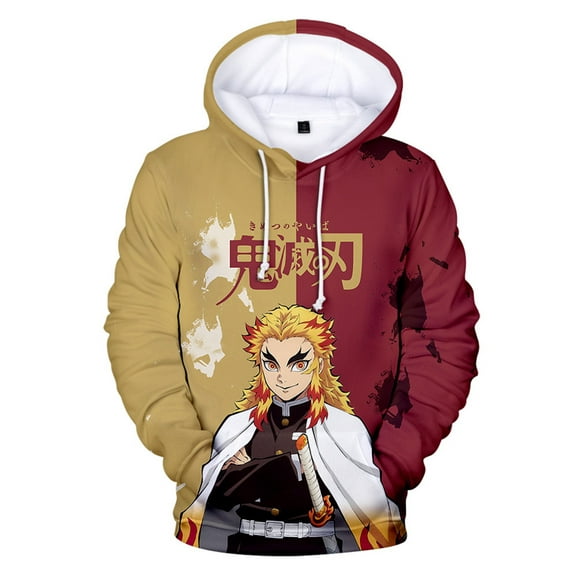 Demon Slayer 3D Print Hoodie,Anime Sweatshirt for Adult Unisex,Loose Fit Pullover Casual Streetwear