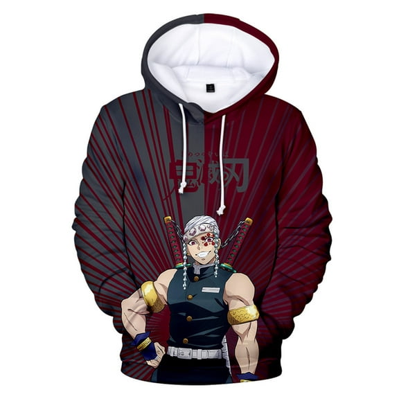 Demon Slayer 3D Print Hoodie,Anime Sweatshirt for Adult Unisex,Loose Fit Pullover Casual Streetwear