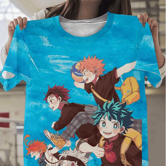 Demon Slayer 3D Printed Tee Shirt Funny Graphic Demon Slayer Tops Birthday Christmas Gift