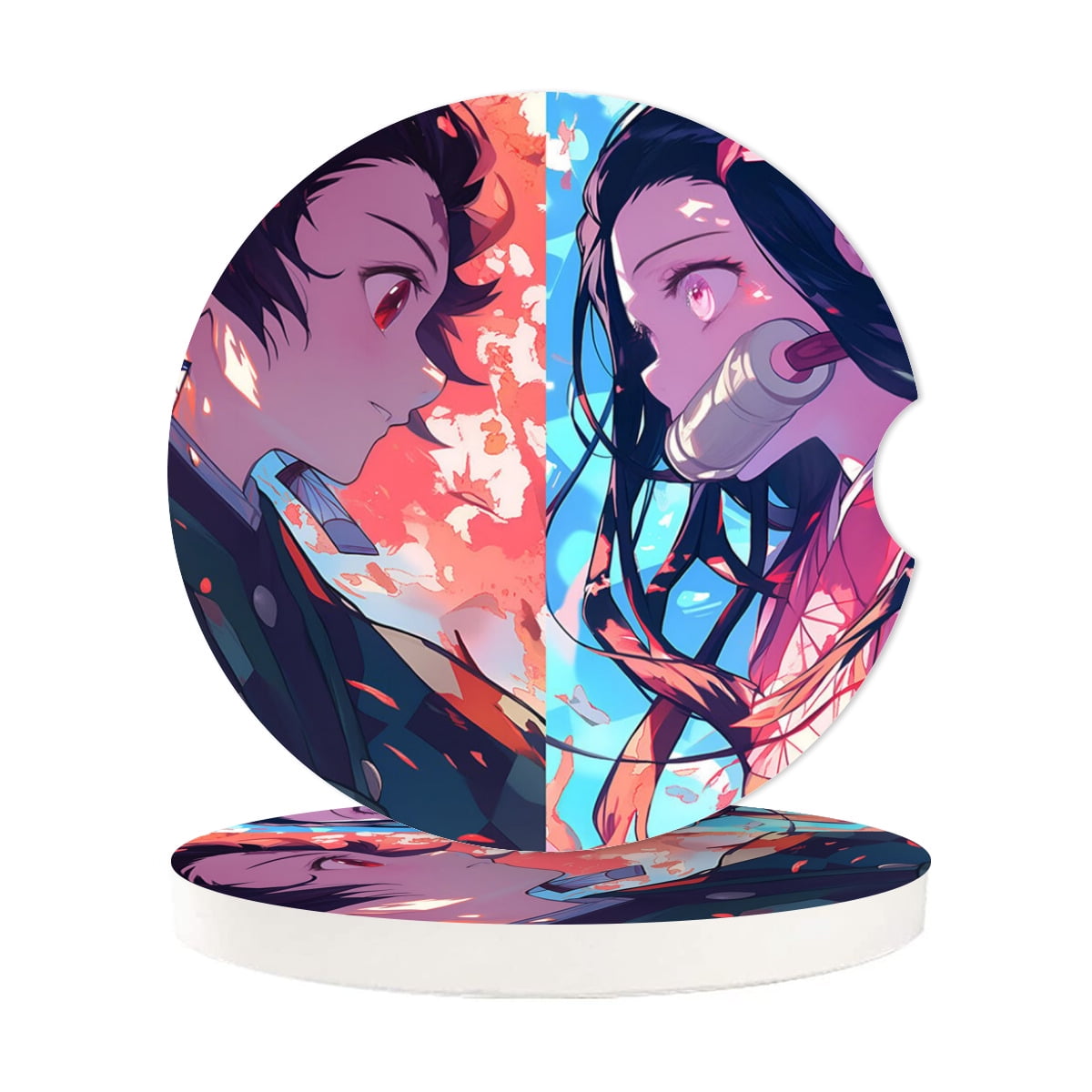 TSUGAMI 2 Pack Car Coasters For Cup Holder, 2.75 Inch No-Slip Anti Dust