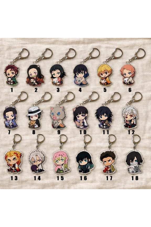 Demon Slayer Acrylic Keychain, Chibi Anime Keyring, Bag Charm (1 keychain)