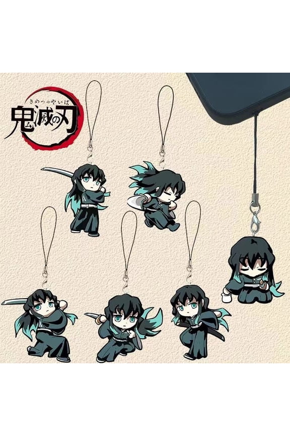 Demon Slayer Acrylic Keychains,Anime Character Key Ring Set for Fans