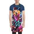 thumbnail image 1 of Demon Slayer Adjustable Bib Apron, Waterdrop Resistant Aprons with 2 Pockets Cooking Kitchen Aprons for Women Men Chef, 1 of 8
