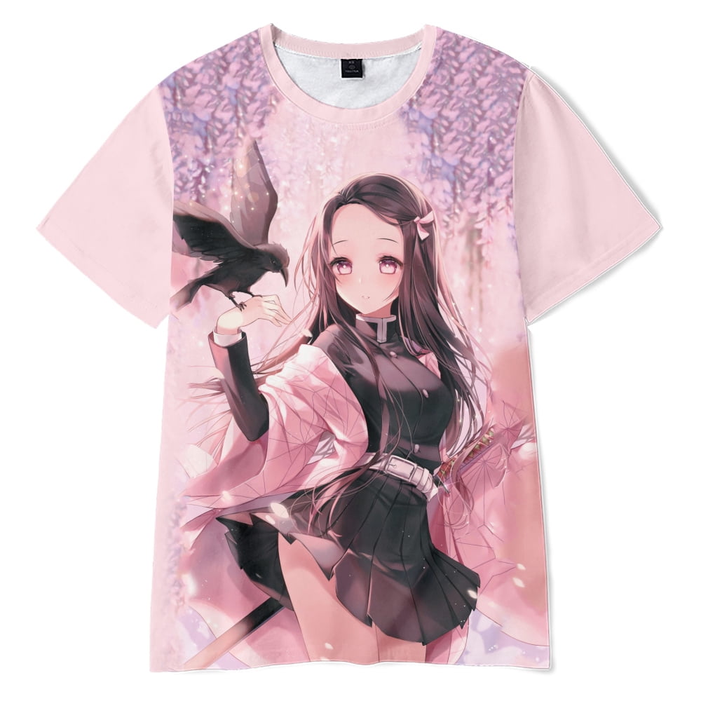 Anime Demon Slayer T-Shirt - Unisex Kawaii Casual 3D Print Tee With Free Keychain (Multiple Sizes) - View #3
