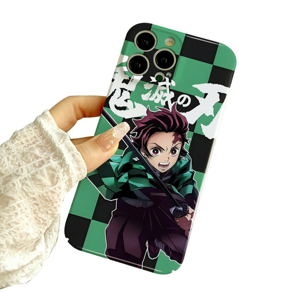 Demon Slayer Anime Case for iPhone 14 Pro to 17 Pro Max Cool Tanjiro Durable Full-Print Anti-Yellow Shockproof Cover