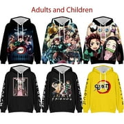 KCYSTA Demon Slayer Anime Harajuku Hoodies Women Casual Long Sleeve Pullover Hooded Aesthetic Sweatshirt Unisex Oversized Tops