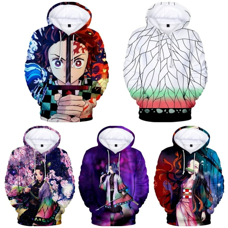 Anime Demon Slayer 3d Printed Hoodie Fall and Winter Kids Men Women's Anime  Jacket Hoodies Personality Sweatshirt,#5,Size-Adult 8XL 