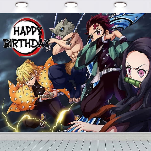 Demon Slayer Backdrop Background Banner Birthday Party Supplies Taspestry Wall Decor Post Lover