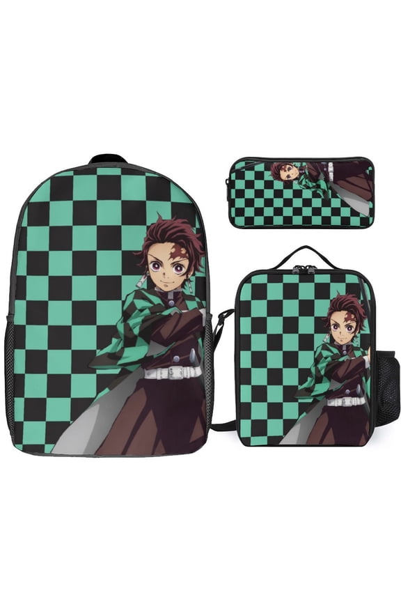 Demon Slayer Backpack 3 Piece Set Travel Daypack Combination, Back to School Gifts