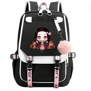DEMON SLAYER: KIMETSU NO YAIBA Demon Slayer Backpack, Anime Nezuko Tanjirou Backpack Bag Demon Slayer Kimetsu No Yaiba Kawaii Cartoon Bag for Students