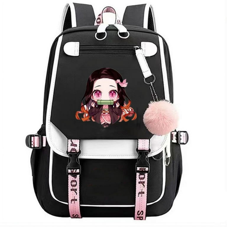 Demon Slayer Anime Nezuko Tanjirou Backpack, Kawaii Cartoon Bag by