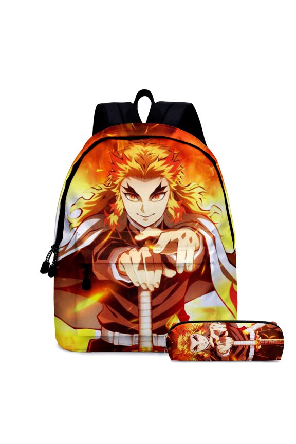 Demon Slayer Backpack Set,Lightweight Durable Polyester Backpacks with Anime Design