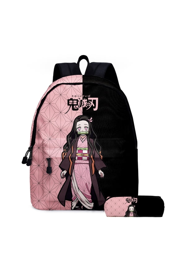Demon Slayer Backpack Set,Lightweight Durable Polyester Backpacks with Anime Design
