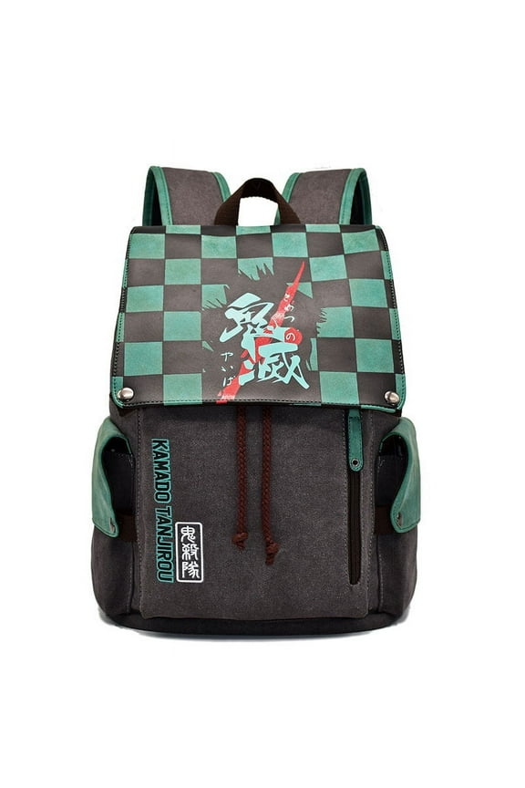 Demon Slayer Backpacks,Canvas Anime Print Double Shoulder Backpack
