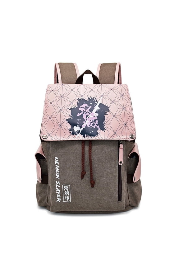 Demon Slayer Backpacks,Canvas Anime Print Double Shoulder Backpack