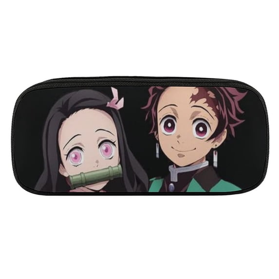Demon Slayer Big Capacity Pencil Case, Large Pencil Pouch Pen Box Bag Pencil Cases Holder Organizer