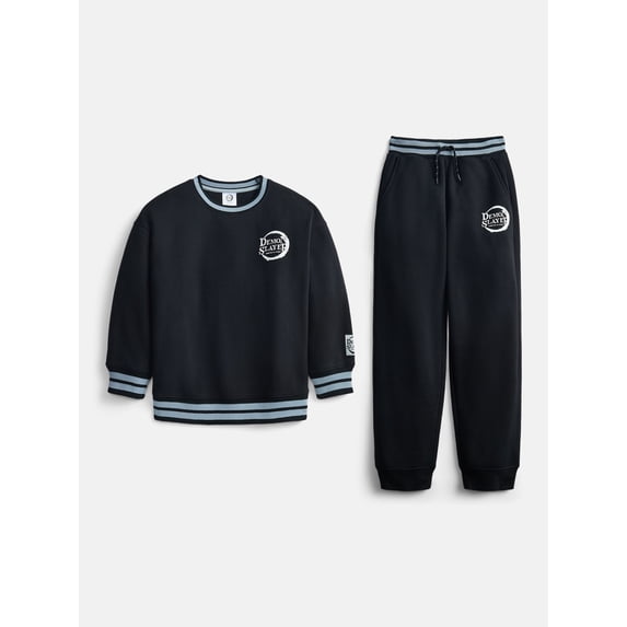 Demon Slayer Boys' Front Back Graphic Sweatshirt and Jogger Pants, 2-Piece, Sizes 4-16
