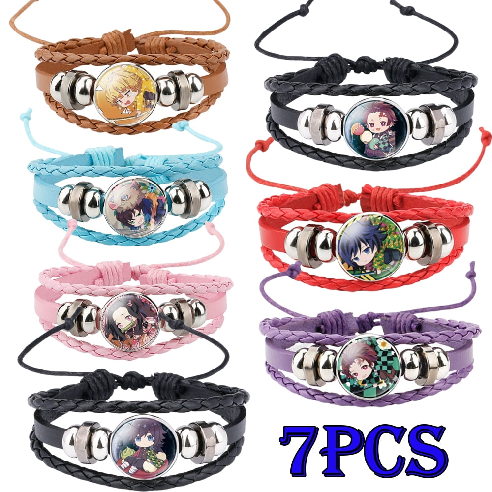 Demon Slayer Bracelet, Wrist Braid Bracelet, Best Choice for Anime Fans and Gifts7PCS