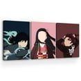 thumbnail image 1 of Demon Slayer Canvas Wall Art by DreamController Set of 3 - 16x24 inches Wall Decor | HD Printed & Wooden framed wall art | Modern Wall Decor for Bedroom, Living Room, Office, Kids Room | Made in USA, 1 of 4