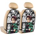 thumbnail image 1 of Demon Slayer Car Seat Back Protector 2 Pcs Anti-Kick Storage Mat For Car Seats Auto Seat Back Covers, 1 of 9