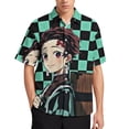 thumbnail image 1 of Demon Slayer Casual Short Sleeve Shirt Lapel Collar Shirt Summer Beach Shirt 6XL, 1 of 8