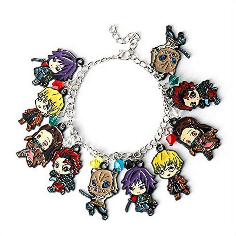 Demon Slayer Charm Bracelet Anime Merch Gifts for Teen Girls and Boys Jewelry Souvenir, Kids Unisex, Size: One size, Nickel