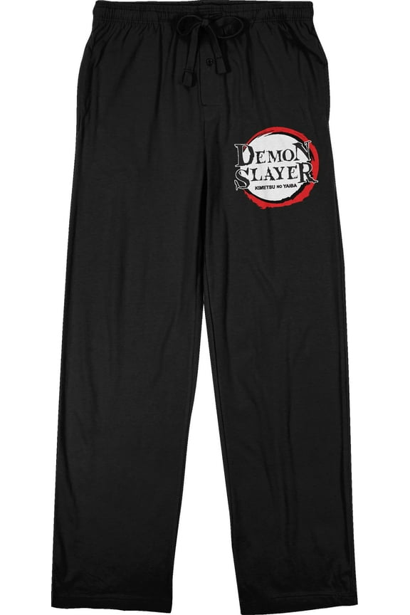 Demon Slayer Circle Logo Men's Black Pajama Pants-Small