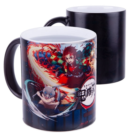 Demon Slayer Color Changing Mug 3.8" with Tanjiro & Nezuko - Heat Activated Anime Character Magic Gift