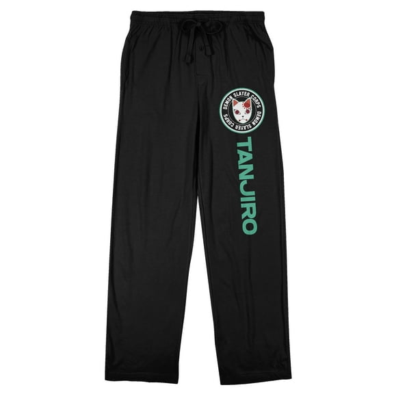 Demon Slayer Corps Tanjiro Quick Turn Men's Black Sleep Pajama Pants-XL