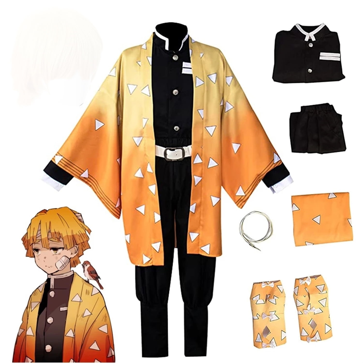 Demon Slayer Cosplay Costume Kimetsu no Yaiba Agatsuma Zenitsu Anime ...