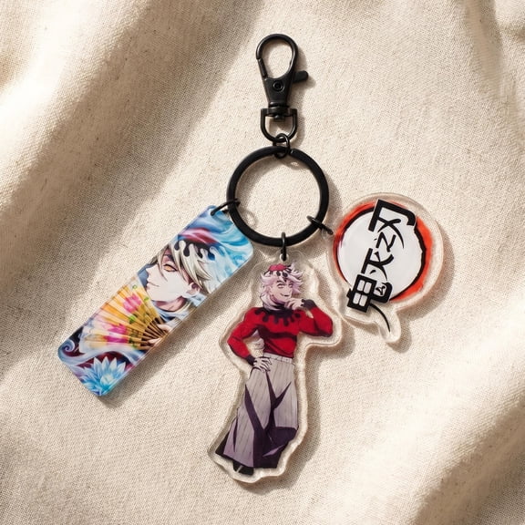 Demon Slayer Douma Acrylic Keychain Bundle, Upper Moon Two Anime Bag Accessory (1 keychain)