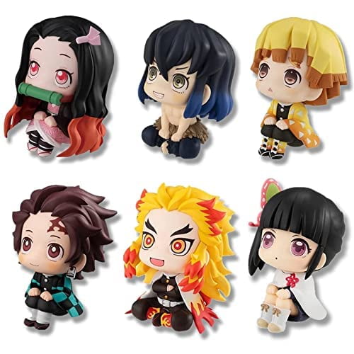 Demon-Slayer Figure Tanjiro Nezuko Kyoujurou Anime Stuff Toys, PVC Model Toys Figure Game Figure Anime Fan Collection 3.7IN (6 PCS)