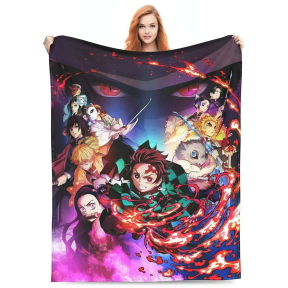 Demon Slayer Fleece Blanket Super Soft Cozy Warm Flannel Fleece Throw Blanket For Couch Bed Sofa Throw 40"X30"