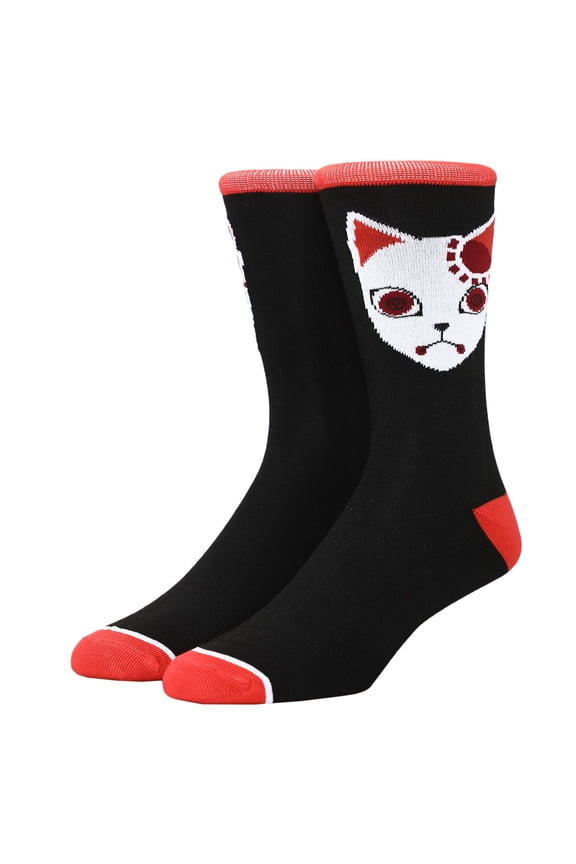 Demon Slayer Fox Mask Casual Crew Socks for Men