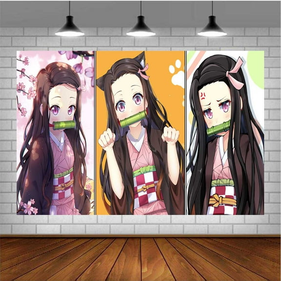 Demon Slayer Girl Nezuko Banner Poster Wall Decor Birthday Backdrop Background Party Supplies Taspestry