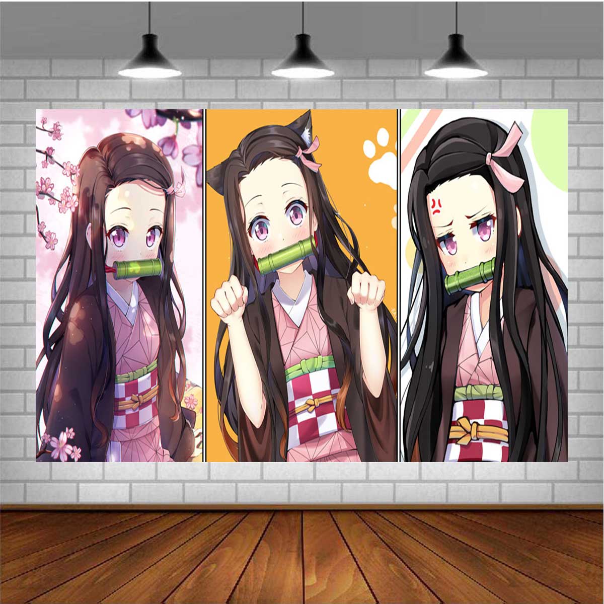 Demon Slayer Girl Nezuko Banner Poster Wall Decor Birthday Backdrop 
