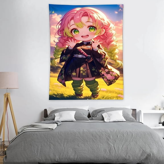 Demon Slayer Girl Tapestry 40 x 60 Inches With Vivid Colors Realistic Details Easy To Hang And Alean Adding Artistic Charm