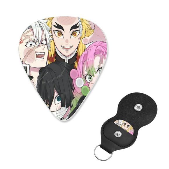 Demon Slayer Guitar Picks - Guitar Accessories - Acoustic, Electric, Bass Guitar Picks - Natural Feel, Warm Tone - Assorted Styles, Medium 0.70mm, 6 Pack